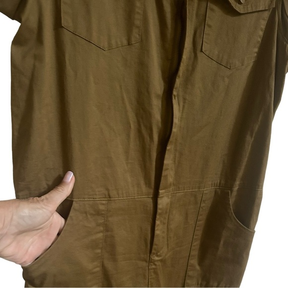 Hayden Women’s Olive Green Utility Jumpsuit Pockets Cotton Sleeveless Size Large - Picture 3 of 15